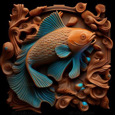 3D model st Mandarin fish fish (STL)